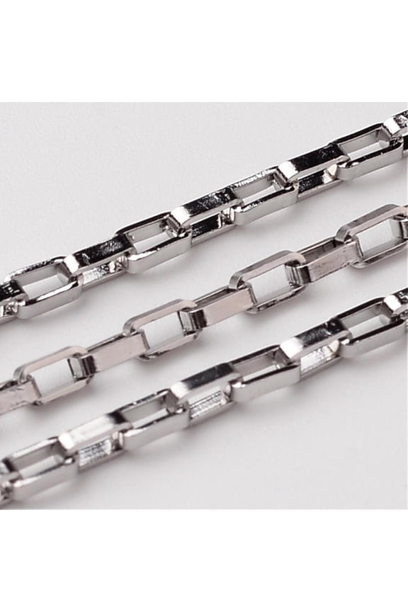 10m Tarnish Resistant 304 Stainless Steel Venetian Chains Box Chain Unwelded Stainless Steel Color 2x2mm