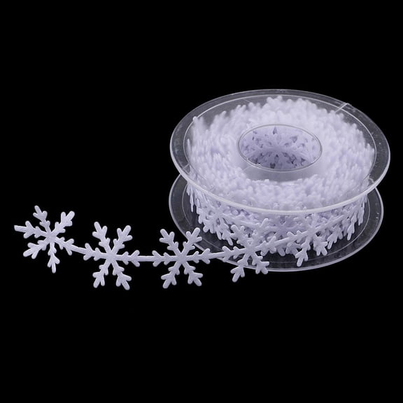 10m White Snowflake Ribbon for Christmas Gift Wrapping Xmas Craft