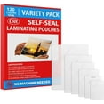 thumbnail image 1 of 10mil Self-Adhesive Cold Laminating Sheets (120 Variety Count) Letter, Photo, Card, Notecard, I.D. Badge and Business Card Sizes. No Heat, No Machine needed, Easy Self-Sealing Pouches, 1 of 6