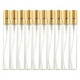 thumbnail image 1 of 10ml 10pcs Glass Spray Bottle Refillable Perfume Atomizer Mini Sample Test Bottle Thin Glass Vials (Gold), 1 of 3
