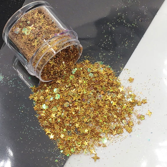 10ml/Box Holographic Heart Star Shape Sequins Colorful Bright Sparkling Material Glitter Powder DIY Epoxy Resin Fillings