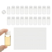 10ml Clear Glass Vials, 20Pcs Sample Vials with Screw Cap Reagent Media Bottle with Labels Leak-Proof Liquid Sample Glass Vial for Lab Laboratory