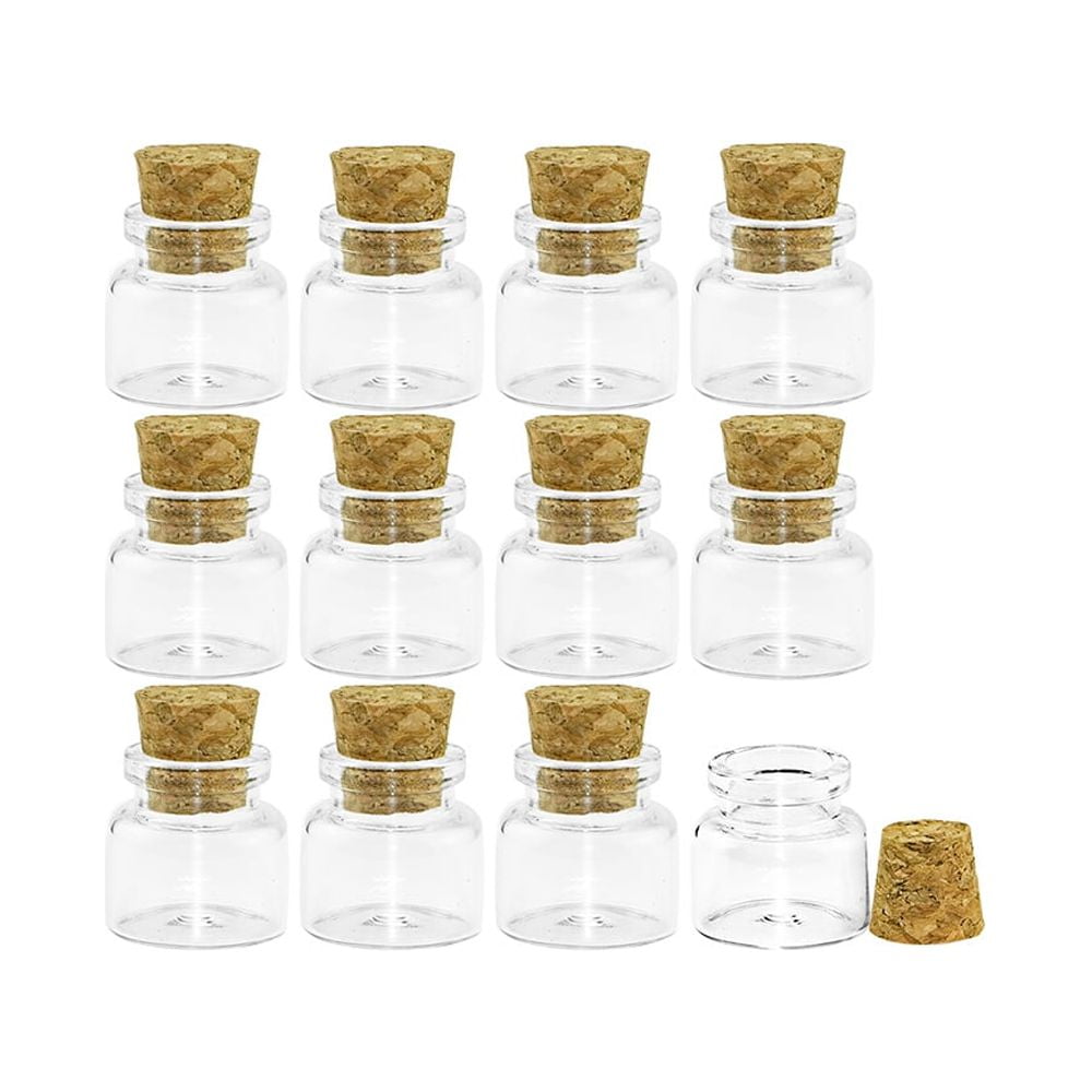 1 Pieces Mini Transparent Square Glass Bottles with Cork Stopper Empty  Spice Jars for Art Crafts Wedding Favors - AliExpress