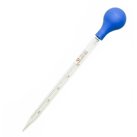 10ml Graduated Dropper Glass Pipette Scale Line Lab Liquid Dropping Pipet Blue Rubber Head Pipettors