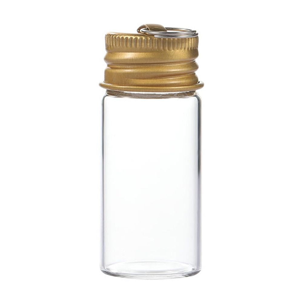10ml Mini Transparent Glass Bottles with Hanging Ring Aluminium Lids