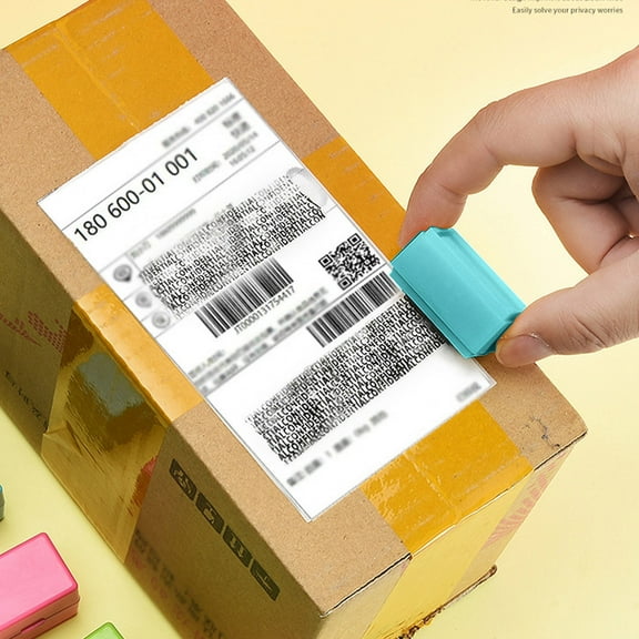 10ml Photosensitive Privacy Confidential Roller Stamp Random Code Personal Address Info Obscuring Seal For Express Mail Document Security