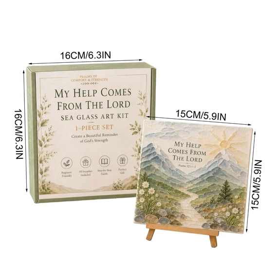 10ml Psalms of Strength Sea Glass Art Kit,DIY Craft Kit with Inspirational Bible Verse