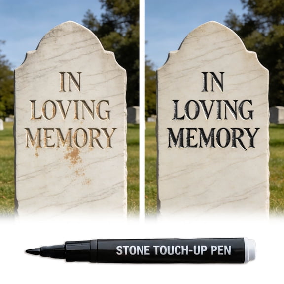 10ml Stone Touch-Up Marker Pen, Weatherproof Permanent Ink Pen for Restoring Faded Memorial Inscriptions & Stone Lettering (Gold/Red/Silver/Black)