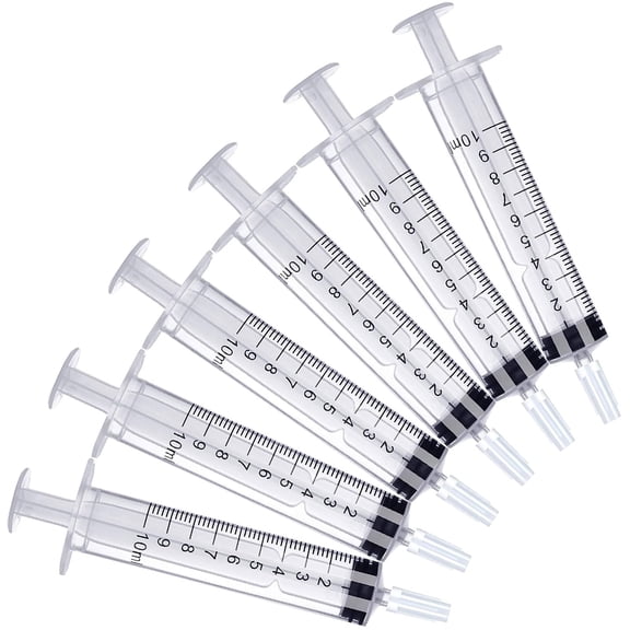 10ml Syringe for Liquid, 10cc Syringes Without Needle, Individually Wrapped, Pack of 12