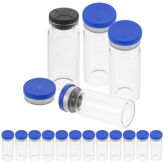 10ml Transparent Vials- Transparent Glass Headspace Vials, Clear Flat Bottom Bottles with Caps 20pcs