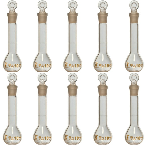 10ml Volumetric Flask, With Ground Stopper, Karter Scientific 252V2 (Pack 10)