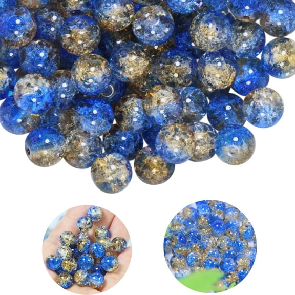 10mm/0.4in Crystal Glass Beads,Earrings,Bracelets,Necklace Pendants Making Supplies,Jewelry diy Decoration for Birthday,Gifts,100pcs(Blue)