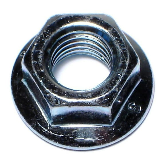 10mm-1.5 Zinc Plated Class 8 Steel Coarse Thread Flange Nuts (8 pcs.)