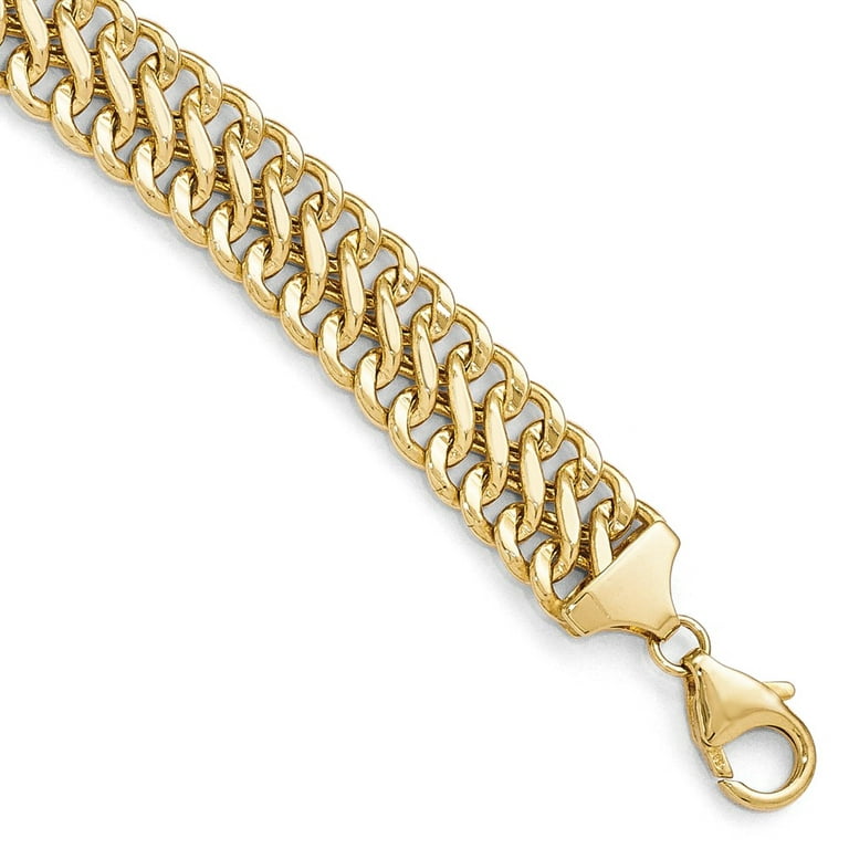 14K Gold Hollow Link Chain Bracelet