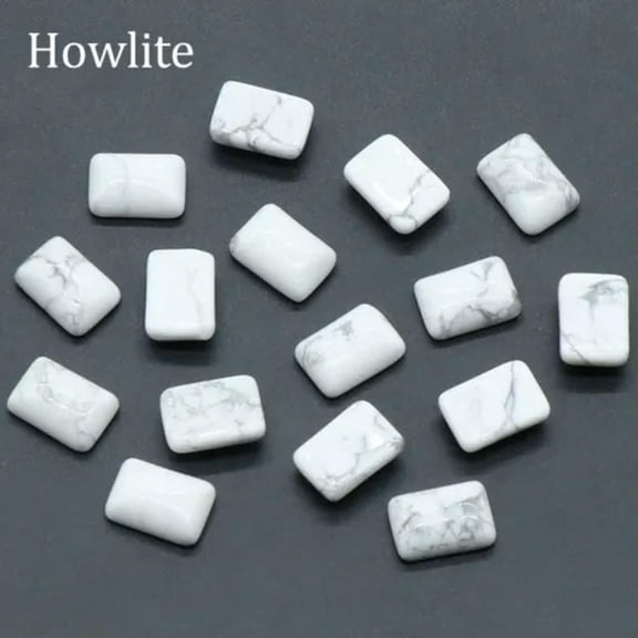 10mm*14mm Mixed Gemstone Rectangle Cabochon Beads CAB Flatback Reiki Chakra DIY