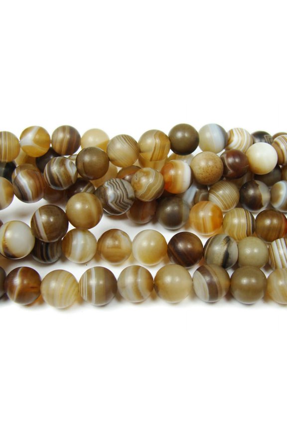 10mm 15.5 Inch Madagascar Agate Matte Striped Round Beads Genuine Natural Gemstone Jewelry Making