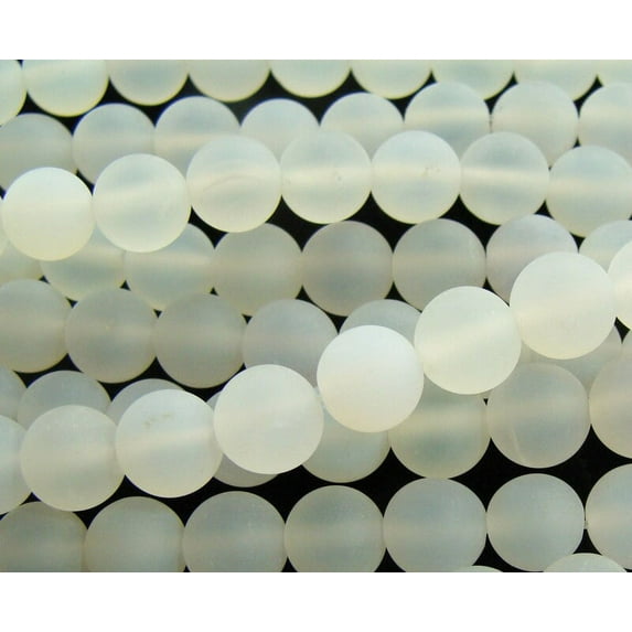 10mm 15.5 Inch White Quartz Matte Round Beads Genuine Gemstone Natural Jewelry Making
