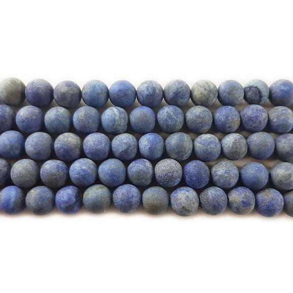 10mm 15.5 Inches Lapis Matte Round Beads Genuine Gemstone Natural Jewelry Making