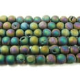 thumbnail image 1 of 10mm 15 Inches Rainbow Electroplated Druzy Agate Round Beads Genuine Gemstone Natural Jewelry Making, 1 of 1
