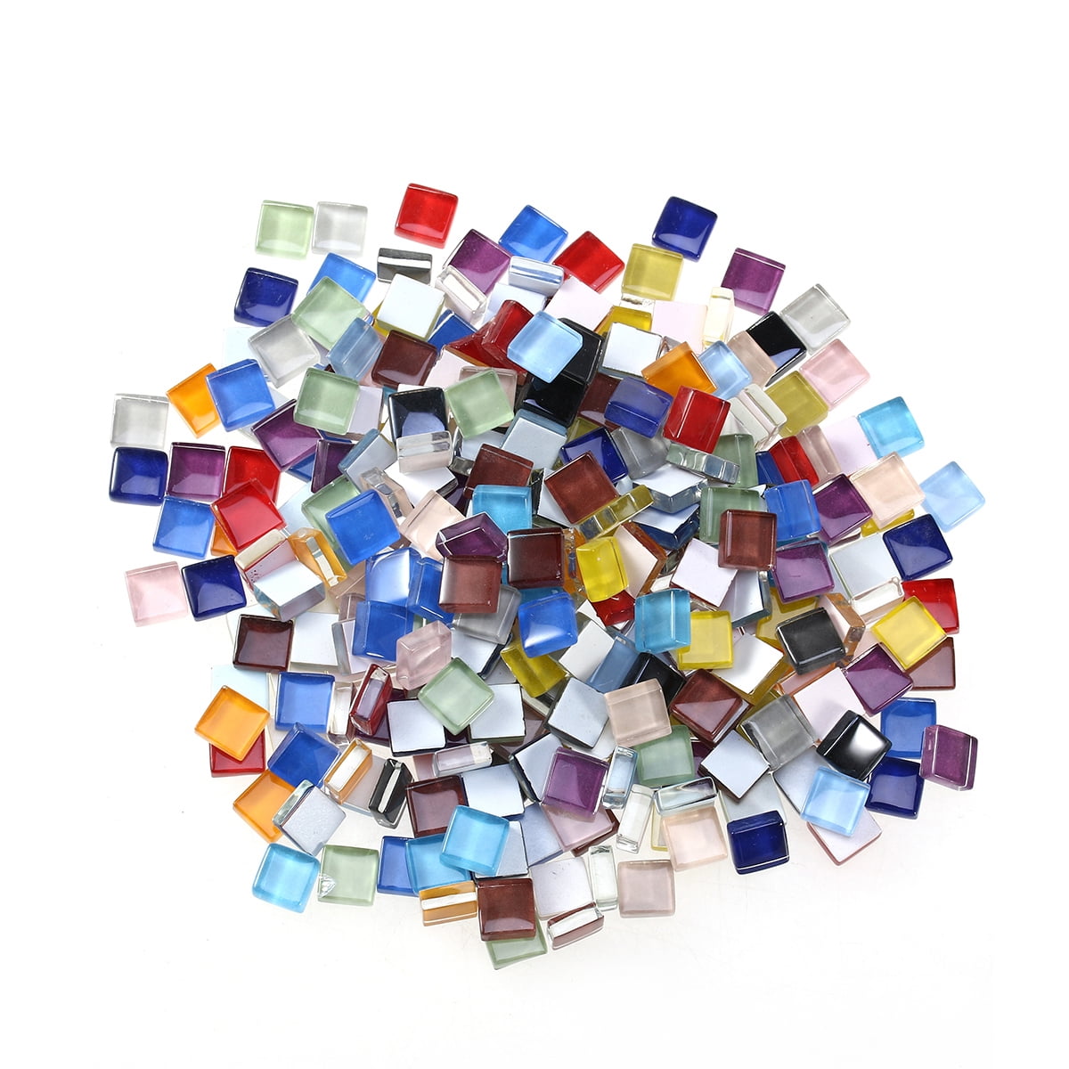 Glass Mosaic Tiles Square Patchwork Tile Crafts Making Stones Home Decor  100Pcs