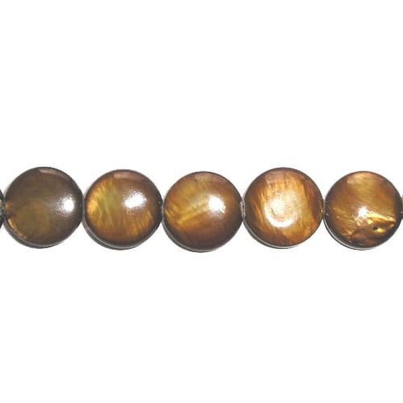 10mm 35 Beads Brown Mother Of Pearl Coin Beads Genuine Gemstone Natural Jewelry Making