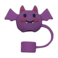 thumbnail image 1 of 10mm 3D Halloween Straw Cover Silicone Straw Tips Reusable -Proof Straw Toppers for Tumblers Pumpkin and Cat Designs Fall Holiday Party Cup Accessories, 1Pack B, 1 of 4