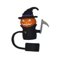 thumbnail image 1 of 10mm 3D Halloween Straw Cover Silicone Straw Tips Reusable -Proof Straw Toppers for Tumblers Pumpkin and Cat Designs Fall Holiday Party Cup Accessories, 1Pack D, 1 of 3