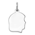 thumbnail image 1 of 10mm 925 Sterling Silver Engraveable Disc Charm Polish Front Back Pendant Necklace for Women, 1 of 2