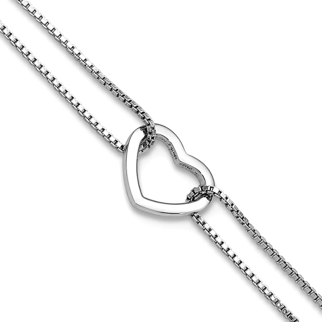 10mm 925 Sterling Silver Polished Love Heart Beaded Plus 1in Extension Anklet 9 Inch Anklet for Women