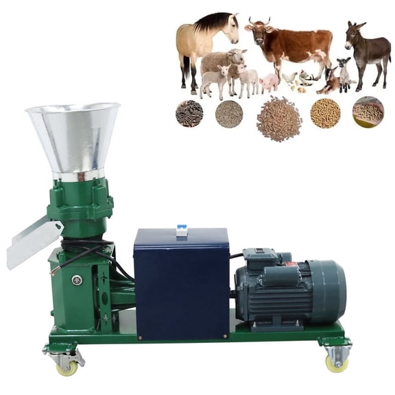 PreAsion 10mm Feed Pellet Mill Four Head Roller 4.5KW 220V Pellet Making Machine for Chicken Rabbit Livestock