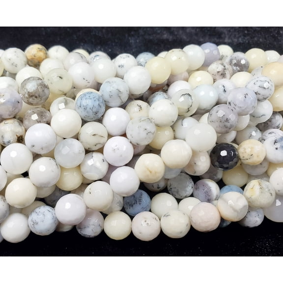 10mm Australian White Opal Faceted Round Beads Genuine Gemstone Natural Jewelry Making