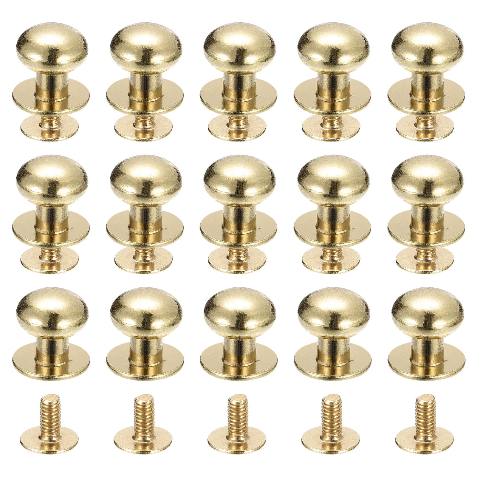 10mm Ball Head Stud Rivets Screw Back, 15Pack Round Head Button Nipple ...