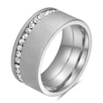 thumbnail image 1 of 10mm Band Women's AAA CZ Stainless Steel Silver/Gold Sand Face Ring Size 6 7 8 9, 1 of 8