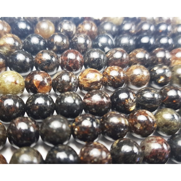 10mm Biotite Mica Smooth Round Beads Genuine Gemstone Natural Jewelry Making