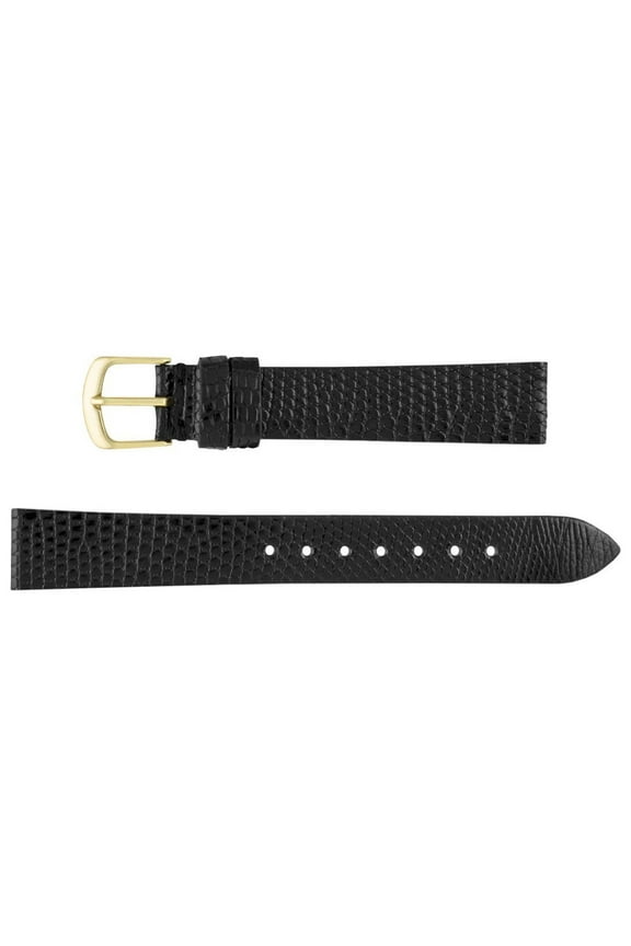 10mm Black Genuine Java Lizard Women's Long Watch Strap