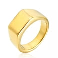 thumbnail image 1 of 10mm Black/Gold/Silver Square Band Men's Stainless Steel Engagement Ring Sz 5-13, 1 of 6
