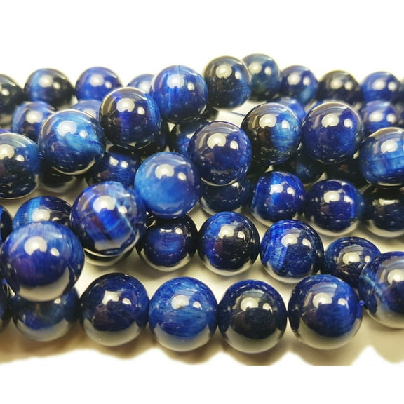 10mm Blue Tiger Eye Smooth Round Beads ForJewelry Making