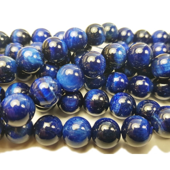 10mm Blue Tiger Eye Smooth Round Beads ForJewelry Making