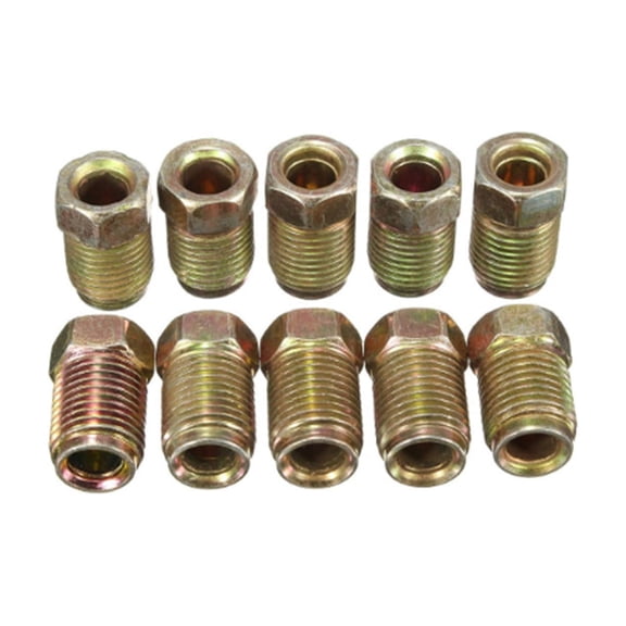 10mm Brakes Line Fitting General High Strength Stable Automotive Brake Systems Connector for 3/16 Inch Tubes