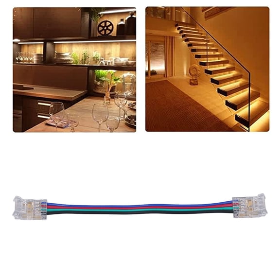 10mm COB LED Strip Connector Kit, 4Pin, Tool,Free, Reusable For DIY Lighting Projects