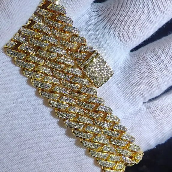 10mm CZ Stone cuban link chain Silver Gold Plated Iced Out Miami Cuban Chain Necklace for Men Women SH