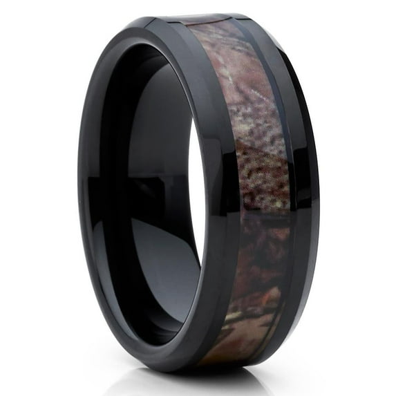 10mm Camouflage Wedding Ring,Black Tungsten Ring,Black Wedding Ring,Unique Wedding Ring,Black Tungsten Ring