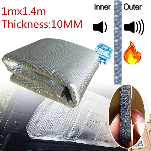 10mm Car Sound Deadener Heat Shield Noise Insulation Closed Cell Foam Mat 1x1.4M