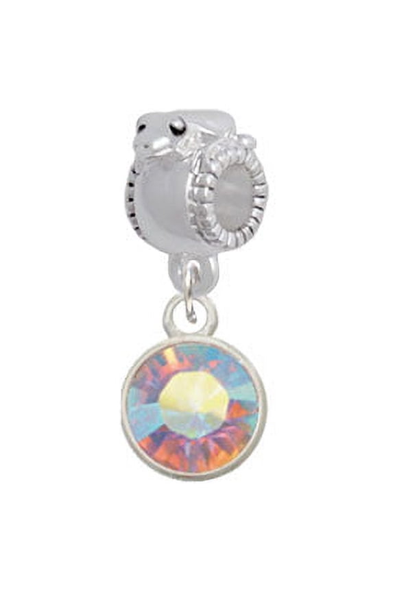10mm Clear AB Crystal Drop - Frog Charm Bead