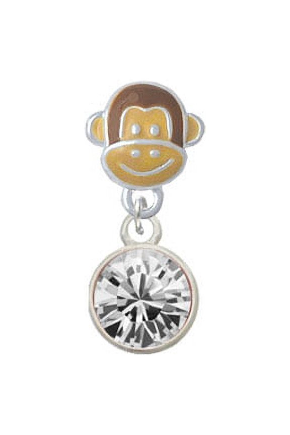 10mm Clear Crystal Drop - Monkey Face Charm Bead