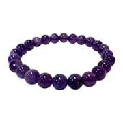 GEM AVENUE 10mm Clear Quartz Gemstone Round Bead Unisex Handmade Stretch Bracelet One Size Fits All