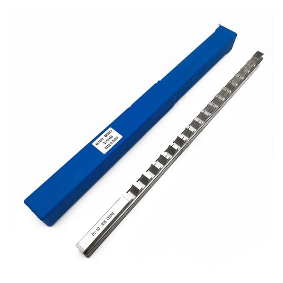 10mm D Push-Type Keyway Broach Metric Size HSS High Speed Steel & 2 Shim For CNC Router Metalworking Tool Metal Cutter