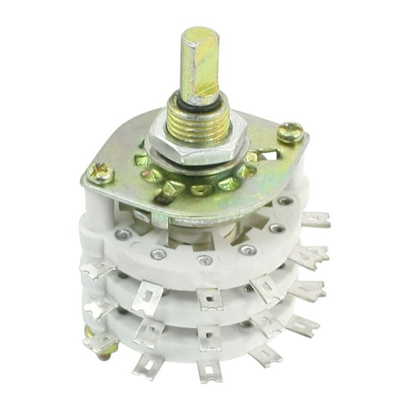 10mm Dia Panel Mounted Ceramic Rotary Switch 3P8T 3 Pole 8 Throw KCZ-3x8