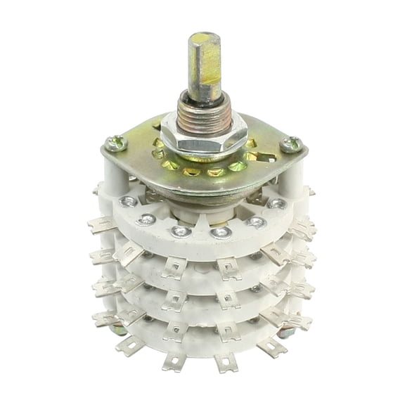 10mm Dia Panel Mounted Ceramic Rotary Switch 8P5T 8 Pole 5 Throw KCZ-8x5