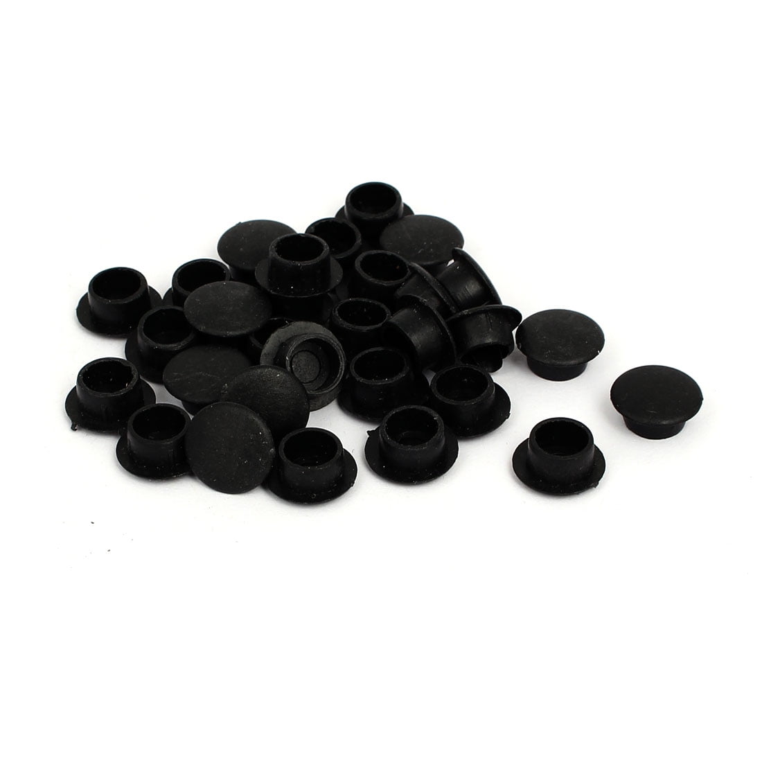 10mm Dia Plastic Straight Line Screw Cap Covers Hole Plugs Lids Black 30Pcs